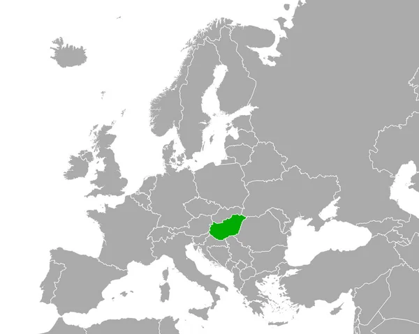 Magyarország Térképe Európában — Stock Vector