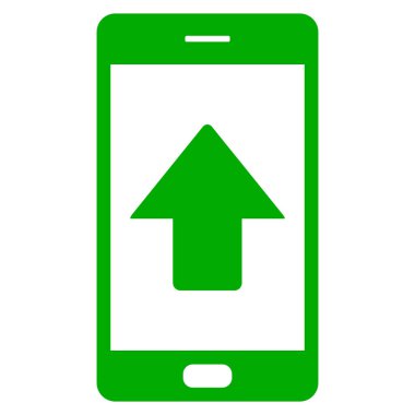 Yukarı ok ve akıllı telefon vektör illüstrasyonu olarak