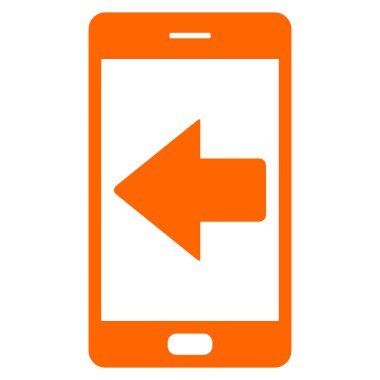 Vektör illüstrasyonu olarak sol ok ve akıllı telefon