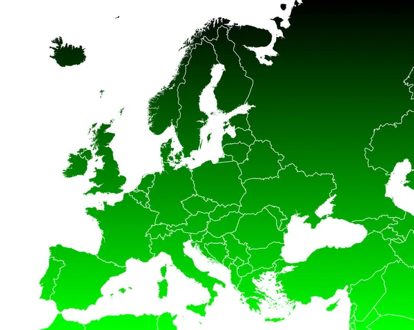 Mapa Europa Branco — Vetor de Stock