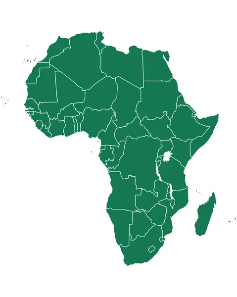 Karta Över Afrika Vitt — Stock vektor