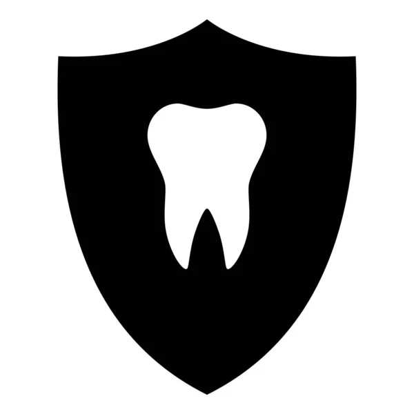 Zahn Und Schild Als Vektorillustration — Stockvektor