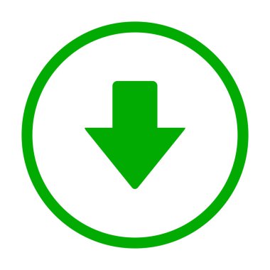 Vektör gösterimi olarak aşağı ok ve daire