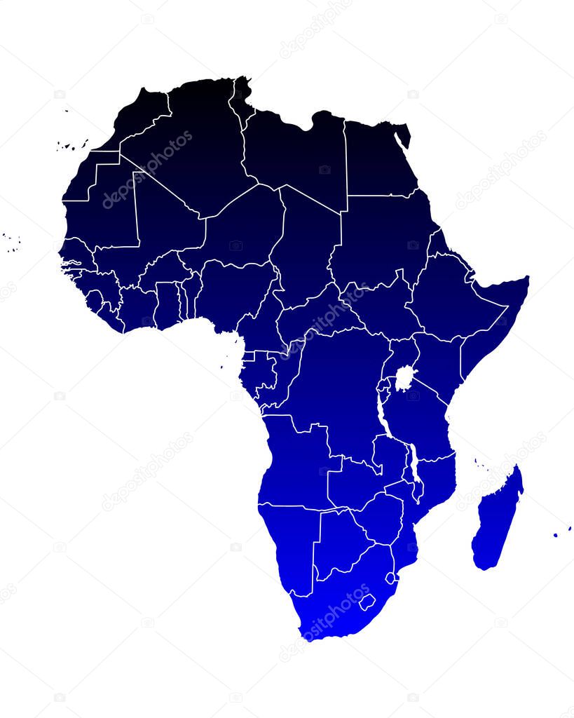 Map of Africa on white