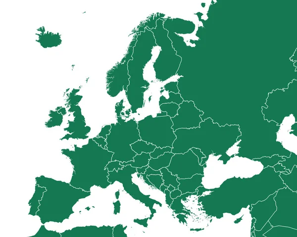 Map Europe White — Stock Vector