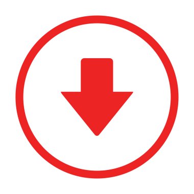 Vektör gösterimi olarak aşağı ok ve daire