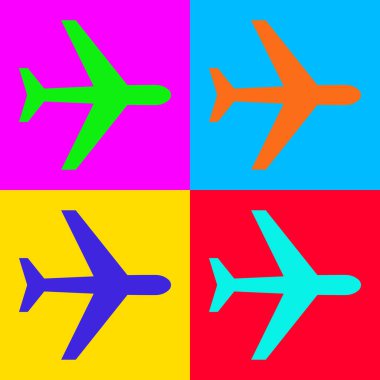 Vektör illüstrasyon olarak uçak ve pop-art