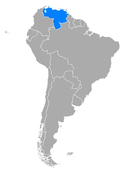 Mappa Del Venezuela Sud America — Vettoriale Stock