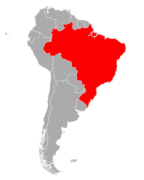 Mapa Brazylii Ameryka Południowa — Wektor stockowy
