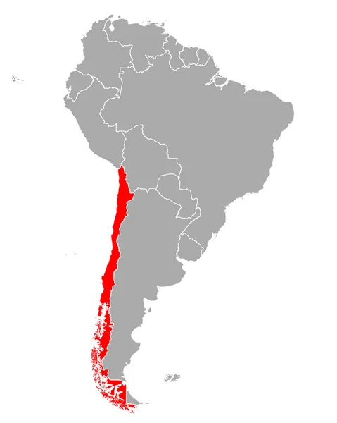 Chile Térképe Dél Amerikában — Stock Vector