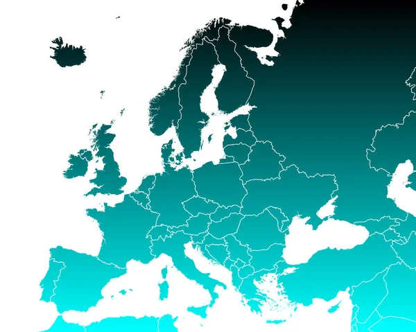 Mapa Europa Blanco — Archivo Imágenes Vectoriales