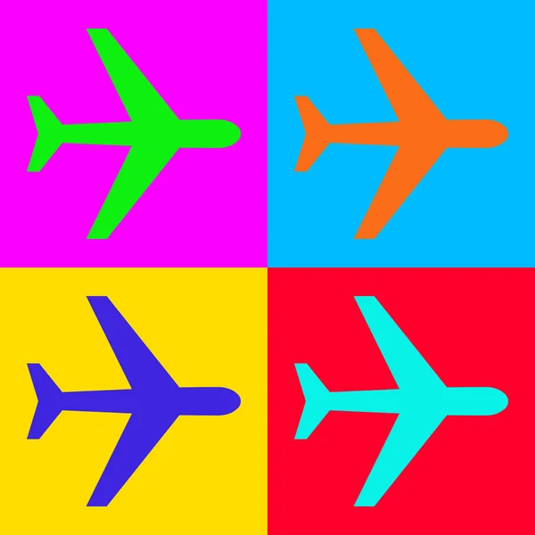 Avião Pop Art Como Ilustração Vetorial — Vetor de Stock