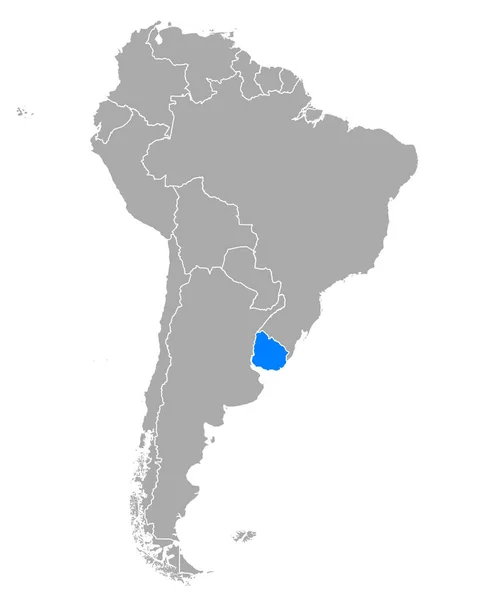 Mapa Uruguai América Sul —  Vetores de Stock