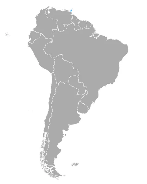 Karte Von Trinidad Und Tobago Südamerika — Stockvektor