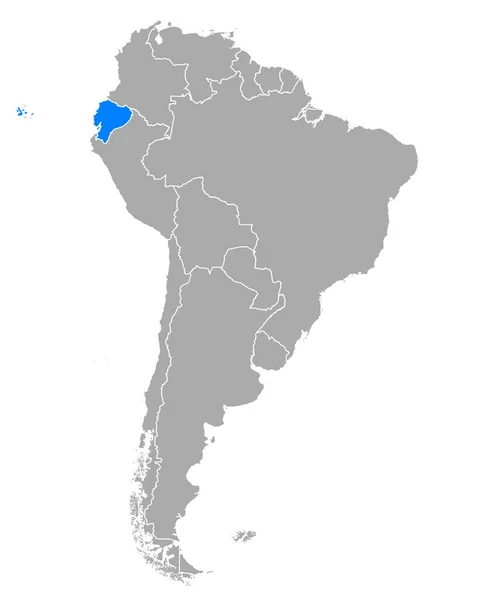 Mappa Ecuador Sud America — Vettoriale Stock