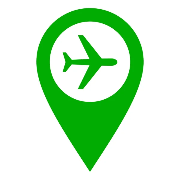 Flugzeug Und Location Pin Als Vektorillustration — Stockvektor