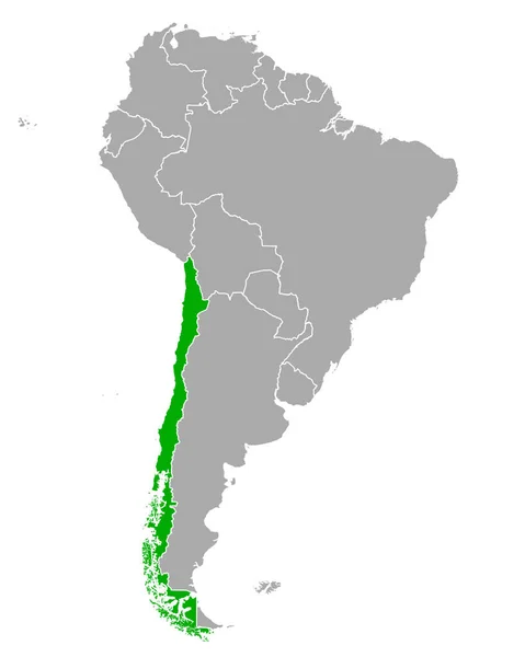 Mapa Chile Ameryka Południowa — Wektor stockowy