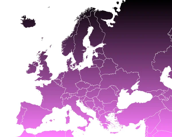 Europakarte Auf Weiß — Stockvektor