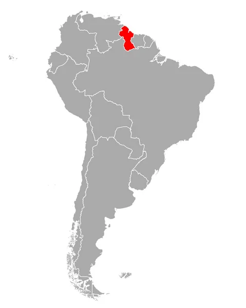 Map Guyana South America — Stock Vector