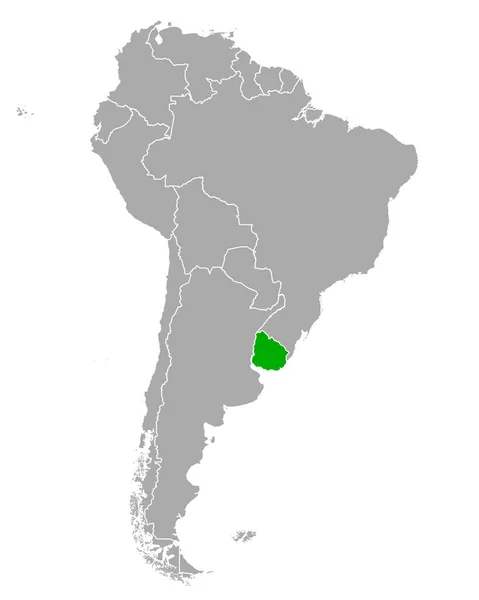 Karte Von Uruguay Südamerika — Stockvektor