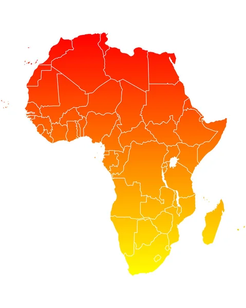 Mappa Dell Africa Bianco — Vettoriale Stock