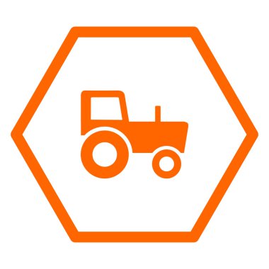 Vektör illüstrasyonu olarak traktör ve altıgen
