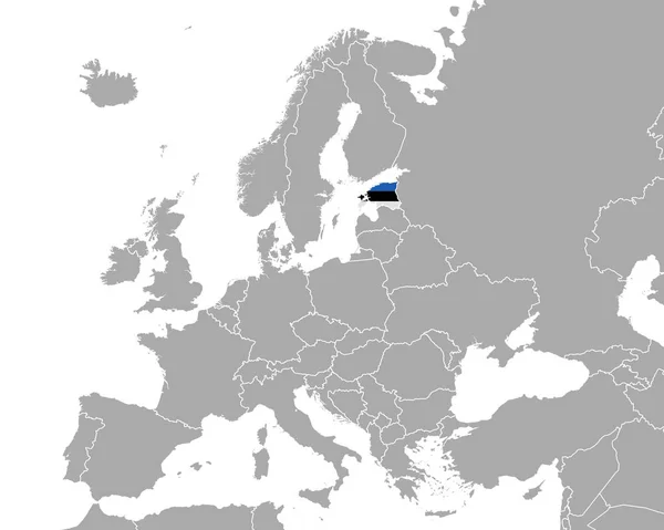 Map Flag Estonia Europe — Stock Vector