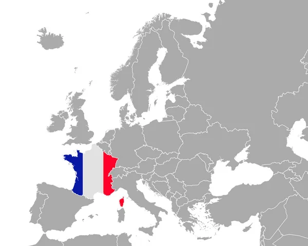 Mapa Bandeira France Europe —  Vetores de Stock