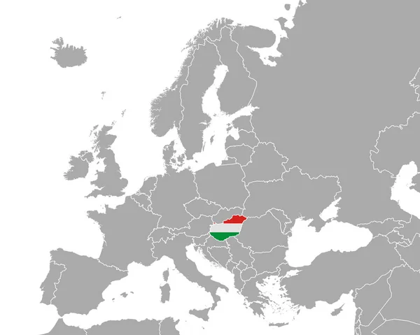 Mapa Bandeira Hungria Europa — Vetor de Stock