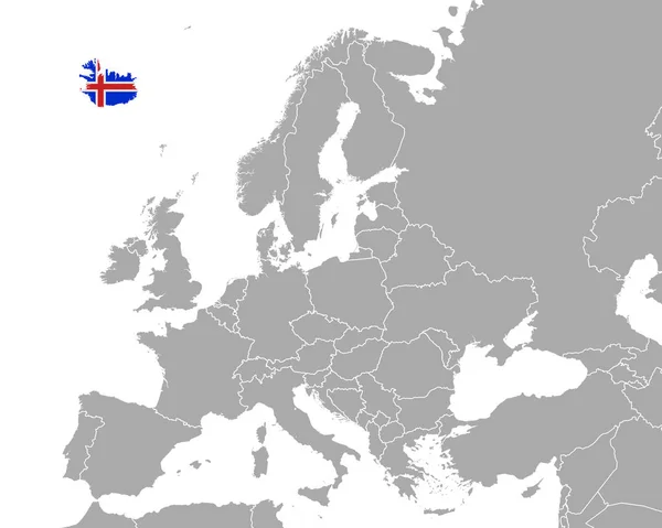 Mapa Bandera Islandia Europa — Archivo Imágenes Vectoriales