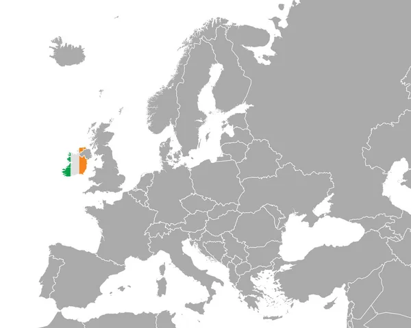 Kaart Vlag Van Ierland Europa — Stockvector