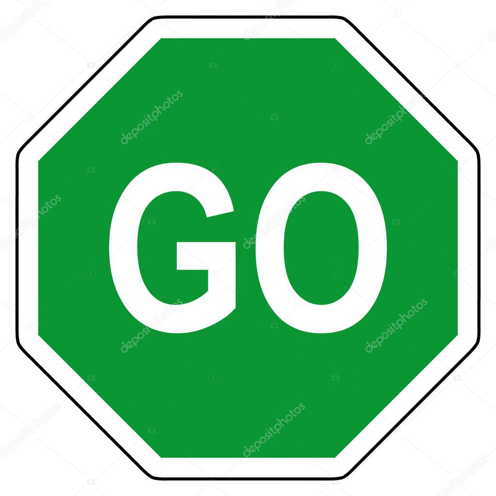 Go and stop sign as vector illustration