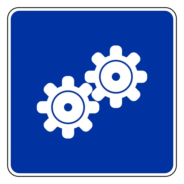 Engrenagens Sinalização Estrada Como Ilustração Vetorial — Vetor de Stock