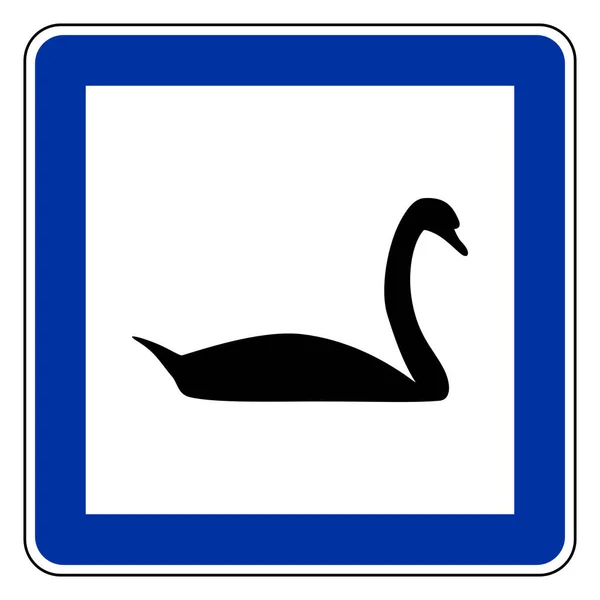 Лебеді Дорожній Знак Векторний Приклад — стоковий вектор