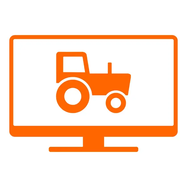 Traktor Und Bildschirm Als Vektorillustration — Stockvektor