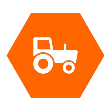 Vektör illüstrasyonu olarak traktör ve altıgen