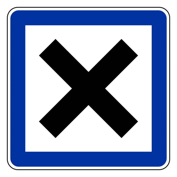 交差点とベクトル図として道路標識 — ストックベクタ