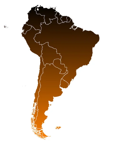 Mapa América Del Sur — Archivo Imágenes Vectoriales