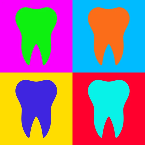 Tooth Pop Art Vector Illustration — Stock Vector