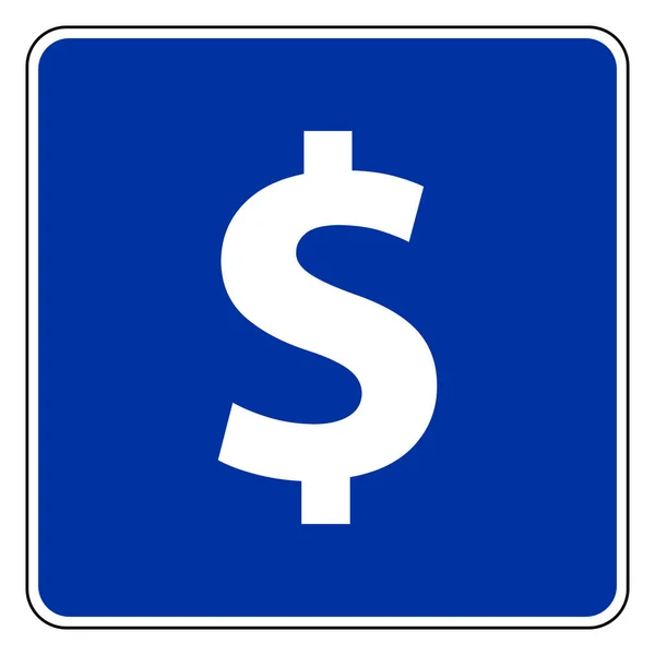 Dollar Road Sign Vector Illustration — Stock Vector