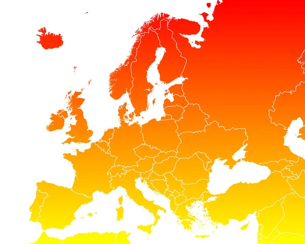 Europakarte Auf Weiß — Stockvektor