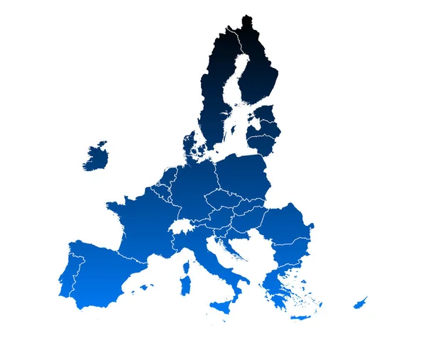 Kaart Van Europese Unie — Stockvector