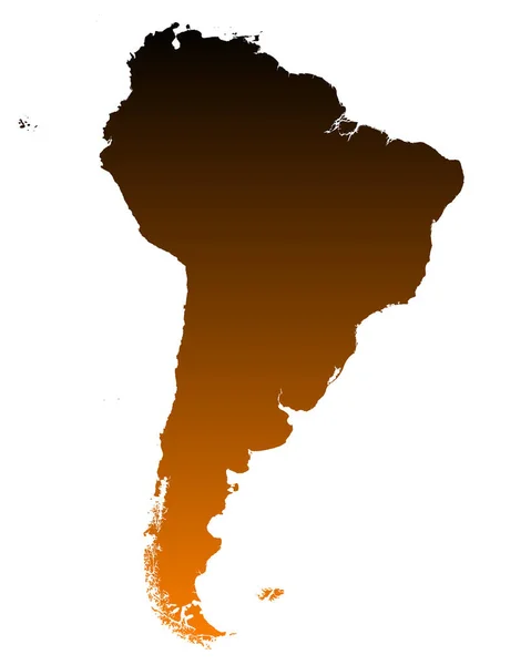 Mapa América Sul — Vetor de Stock