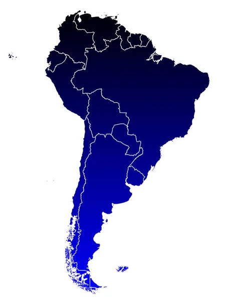 Χάρτης Της Νότιας Αμερικής — Διανυσματικό Αρχείο