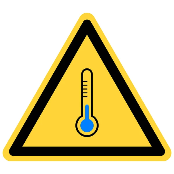Thermometer Und Gefahrenschild Als Vektorillustration — Stockvektor