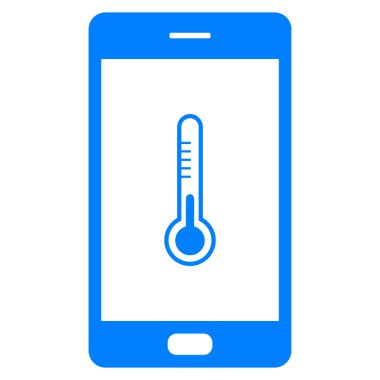 Vektör çizimi olarak termometre ve akıllı telefon