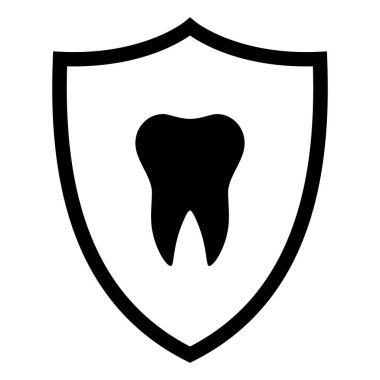 Vektör illüstrasyon olarak diş ve kalkan