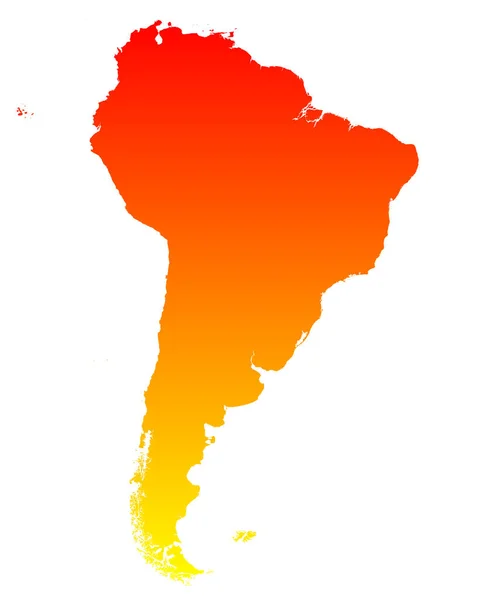Mapa América Sul —  Vetores de Stock