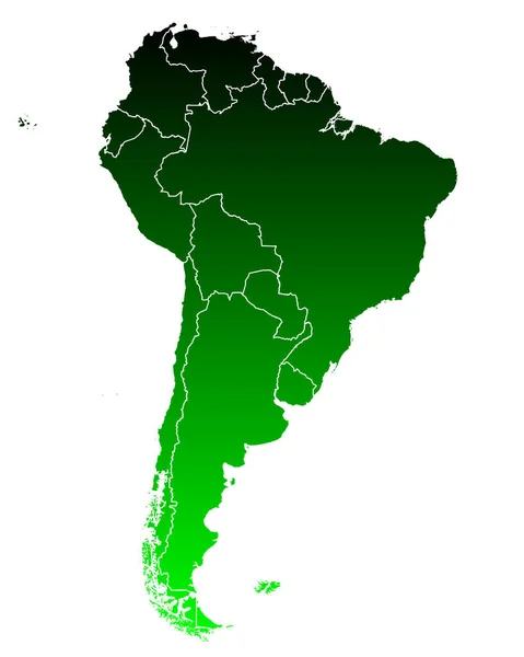 Χάρτης Της Νότιας Αμερικής — Διανυσματικό Αρχείο