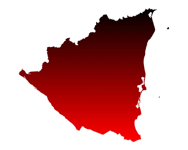 O mapa de Nicarágua — Vetor de Stock